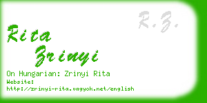 rita zrinyi business card